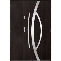 Porte d'entrée double castor 130x200 cm wengé - Poignée et serrure : Avec - Poussant: Droit