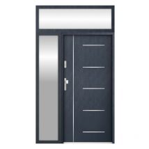 Porte d'entrée double Cortal 120 x 250 cm avec imposte et tierce - Poussant: Gauche