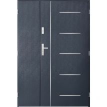 Porte d'entrée double cortaz 120x200 cm anthracite - Poignée et serrure : Avec - Poussant: Gauche