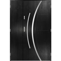 Porte d'entrée double felix 130x200 cm noir - Poignée et serrure : Avec - Poussant: Droit