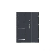 Porte d'entrée double Future 140 cm - 90x50 cm en plusieurs couleurs - Couleur: Noyer - Poignée et serrure : Sans - Sens d'ouverture: Tirant gauche