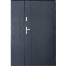 Porte d'entrée double gamo 120x200 cm anthracite - Poignée et serrure : Sans - Poussant: Gauche