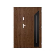 Porte d'entrée double gaspard 120x200 cm - Poignée et serrure : Sans - Poussant: Gauche