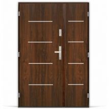 Porte d'entrée double MADRID 120 cm - 90x30 cm en plusieurs couleurs - Couleur: Chêne doré - Poignée et serrure : Avec - Sens d'ouverture: Tirant