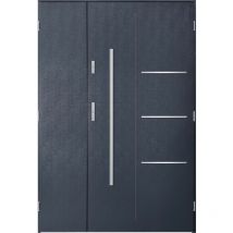 Porte d'entrée double piras 120x200 cm anthracite - Poignée et serrure : Avec - Poussant: Gauche
