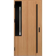 Porte d'entrée en acier avec cadre en aluminium fryburg 1 pin 90200 -100200 cm - Poussant: Droit - Dimensions: 90 cm - Bâton de maréchal: Sans