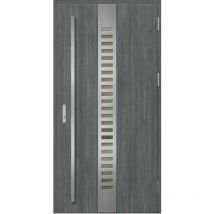 Porte d'entrée en acier avec cadre en aluminium selters 2 anthracite-inox 90200 -100200 cm - Poussant: Droit - Dimensions: 90 cm