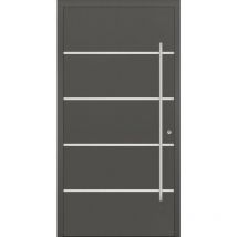Porte d'entrée en aluminium passive alu F2 90 cm anthracite - Poussant: Droit