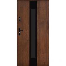 Porte d'entrée MARCEL 90 cm 72 mm en acier inoxydable en 3 couleurs - Couleur: Anthracite - Poignée et serrure : Avec - Poussant: Gauche