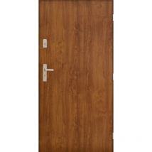 Porte d'entrée mars 90 cm 72 mm en acier inoxydable en 4 couleurs - Couleur: Chêne doré - Poignée et serrure : Avec - Poussant: Droit