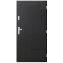 Porte d'entrée SWING 90 cm en acier inoxydable en plusieurs couleurs - Couleur: Anthracite - Poignée et serrure : Avec - Poussant: Droit