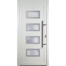 Meeth - Porte d'ingresso classico pvc modello 92 dentro/al di fuori: bianco, larghezza: 120cm, altezza: 220cm, senso di aperatura destra