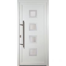 Porte d'ingresso classico pvc modello 84 dentro/al di fuori: bianco, larghezza: 88cm, altezza: 208cm, senso di aperatura sinistra