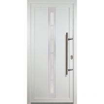 Meeth - Porte d'ingresso classico pvc modello 38 dentro/al di fuori: bianco, larghezza: 88cm, altezza: 208cm, senso di aperatura destra