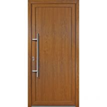 Meeth - Porte d'ingresso pvc jm signum esclusivo, mod. 01, golden oak a due lati, larghezza: 108cm, altezza: 208cm, senso di aperatura sinistra