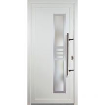 Porte d'ingresso pvc jm signum esclusivo, mod. 53, dentro/al di fuori: bianco, larghezza: 88cm, altezza: 200cm, senso di aperatura destra