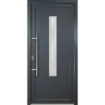 Meeth - Porte d'ingresso pvc jm signum esclusivo, mod. 70, titanio a due lati, larghezza: 88cm, altezza: 200cm, senso di aperatura sinistra