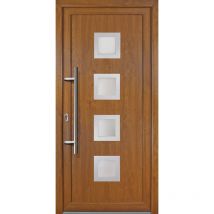 Meeth - Porte d'ingresso pvc jm signum esclusivo, mod. 84, dentro: bianco/al di fuori: golden oak, larghezza: 98cm, altezza: 200cm, senso di