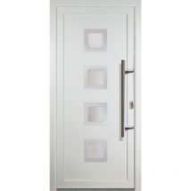 Porte d'ingresso pvc jm signum esclusivo, mod. 84, dentro/al di fuori: bianco, larghezza: 98cm, altezza: 208cm, senso di aperatura destra