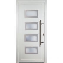 Porte d'ingresso pvc jm signum esclusivo, mod. 92, dentro/al di fuori: bianco, larghezza: 108cm, altezza: 208cm, senso di aperatura destra