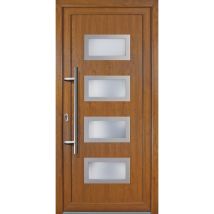 Meeth - Porte d'ingresso pvc jm signum esclusivo, mod. 92, golden oak a due lati, larghezza: 108cm, altezza: 200cm, senso di aperatura sinistra