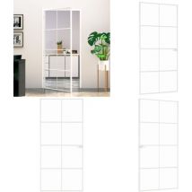 Porte d'intérieur Blanc 93x201,5 cm Trempé verre aluminium fin - Porte Intérieue - Porte Vitrée - Porte Blanche - Porte Design - Porte Aluminium