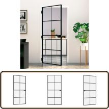 Porte d'intérieur Noir 93x201,5 cm Trempé verre aluminium fin - Porte Intérieue - Porte Vitrée - Porte Design - Porte Aluminium - Porte Noire
