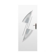 Porte d'intérieur vitrée bawaria blanc en plusieurs dimensions - Poussant: Gauche - Largeur porte: 80 cm