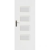 Porte d'intérieur vitrée chicago blanc en plusieurs dimensions - Poussant: Droit - Largeur porte: 90 cm