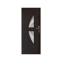 Porte d'intérieur vitrée DAKOTA 2 wengé en plusieurs dimensions - Poussant: Gauche - Largeur porte: 80 cm