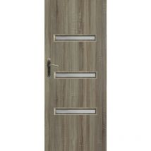 Porte d'intérieur vitrée fiesta chêne Sonoma en plusieurs dimensions - Poussant: Droit - Largeur porte: 90 cm