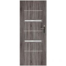 Porte d'intérieur vitrée fiona chêne sonoma en plusieurs dimensions - Poussant: Gauche - Largeur porte: 70 cm