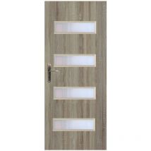 Porte d'intérieur vitrée prestige chêne Sonoma en plusieurs dimensions - Poussant: Droit - Largeur porte: 80 cm