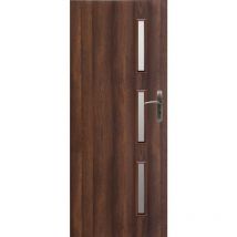 Porte d'intérieur vitrée sicylia chêne brûlé en plusieurs dimensions - Poussant: Gauche - Largeur porte: 80 cm