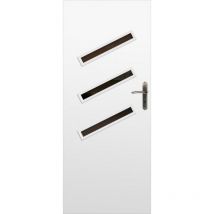 Porte d'intérieur vitrée toronto blanc en plusieurs dimensions - Poussant: Gauche - Largeur porte: 80 cm