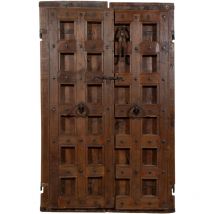 Biscottini - Porte en bois massif et en fer pour l'intérieur ou l'extérieur, ancienne et médiévale coulissaut