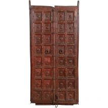 Porte en bois massif et en fer pour l'intérieur ou l'extérieur, ancienne et médiévale coulissaut
