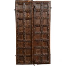 Porte en bois massif et en fer pour l'intérieur ou l'extérieur, ancienne et médiévale coulissaut