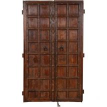 Biscottini - Porte en bois massif et en fer pour l'intérieur ou l'extérieur, de style médiéval.