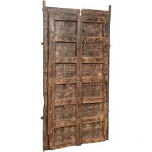 Biscottini - Porte en bois massif et en fer pour l'intérieur ou l'extérieur, ancienne porte médiévale coulissaut