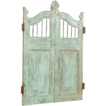 Biscottini - Porte en bois massif et en fer, pour une utilisation intérieure et extérieure