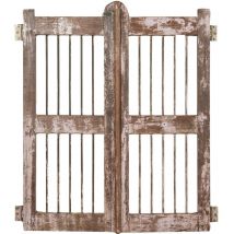 Porte en bois massif et en fer, pour une utilisation intérieure et extérieure