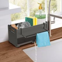 Porte Eponge Evier Cuisine, Organisateur Evier Cuisine, Acier au Carbone Porte éponge, Rangement Eponge Cuisine Porte Éponge Évier avec Plateau
