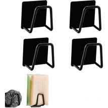 Porte-éponge – Porte-éponge pour évier de cuisine, porte-éponge autocollant en acier inoxydable – Pour éponges, brossage des dents, torchons – Lot de