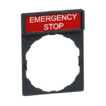 Schneider Electric - Porte étiquette 30x40mm standard ø 22mm avec étiquette emergency stop Harmony schneider ZBY2330