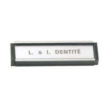 Porte étiquette Socona 93 x 26 mm - noir fileté argent - pa