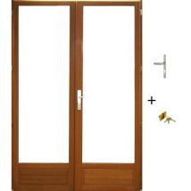 Porte Fenêtre Bois 2 Vantaux H215 x L120 Côtes Tableau + Poignée Et Barillet (Ref 01245F924)
