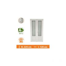 Porte-Fenêtre 2 vantaux Blanc - H.225 x l.120 cm