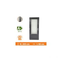 Porte-Fenêtre 1 vantail Gris - Tirant gauche - H.205 x l.90 cm