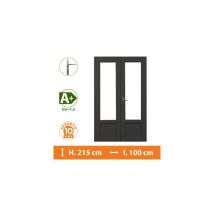 Porte-Fenêtre 2 vantaux Gris - H.215 x l.100 cm